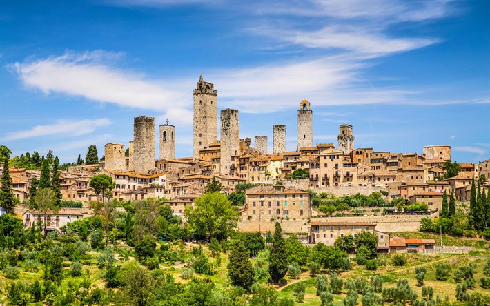 thumb2 san gimignano 4k summer italian landmarks tuscany