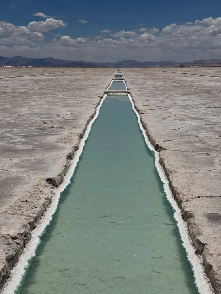 Argentina per nomadi digitali 12 Le vasche di estrazione del sale, alle Salinas Grandes. Novembre 2024.