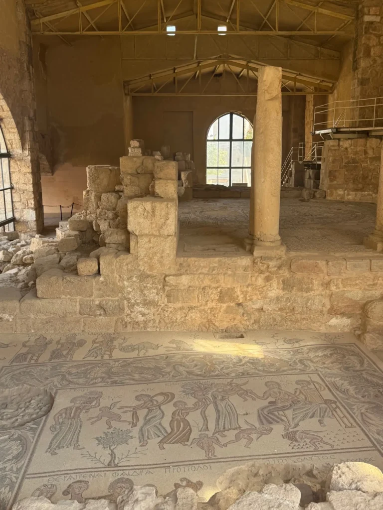 Giordania per nomadi digitali 5 Il mosaico bizantino del parco archeologico di Madaba. Marzo 2025.